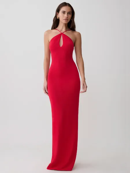Ashtin Cross Front Knit Maxi Dress